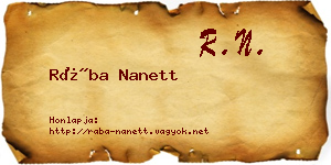 Rába Nanett névjegykártya